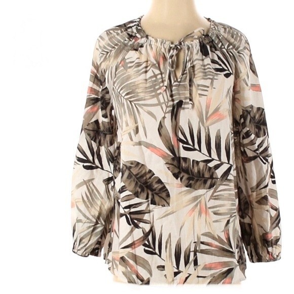 Old Navy V-neck tropical print top size small - Picture 2 of 6